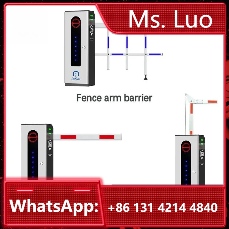 Intelligent Electric Parking Lot Entrance Road Remote Access Arm Barrier Gate System Car Park Boom Gates With Traffic Lights