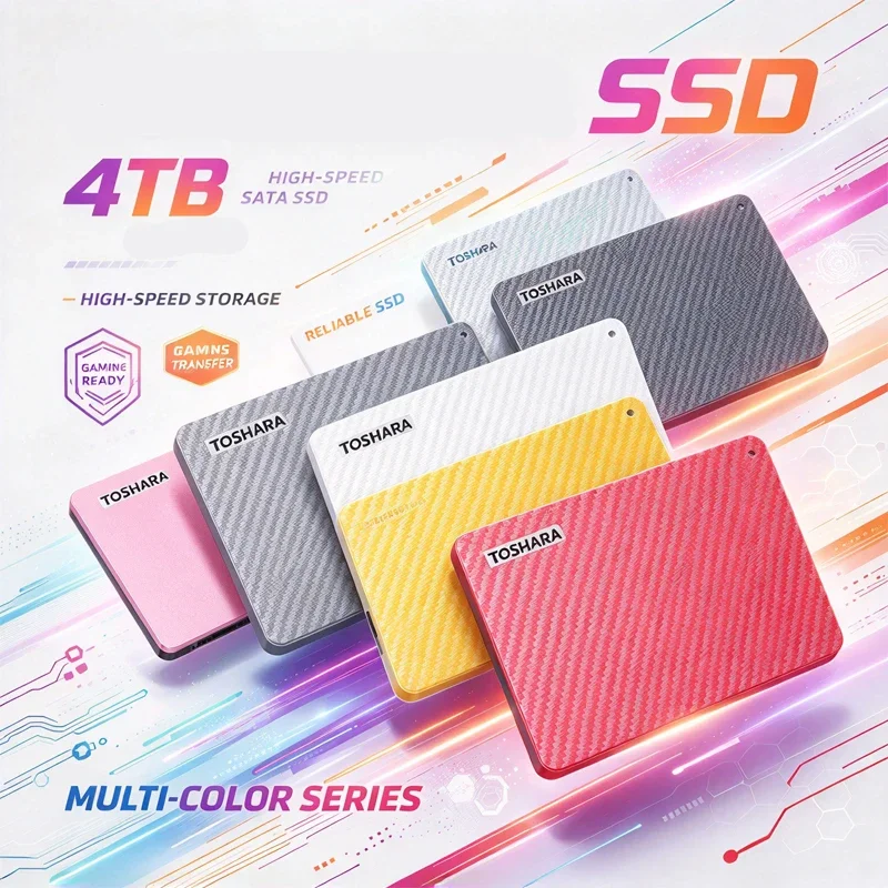 Canvio Ready 2.5" USB3.0 External Hard Drive 4TB, Colorful Pattern Shockproof Plug&Play Storage for Laptop Mac Desktop Android