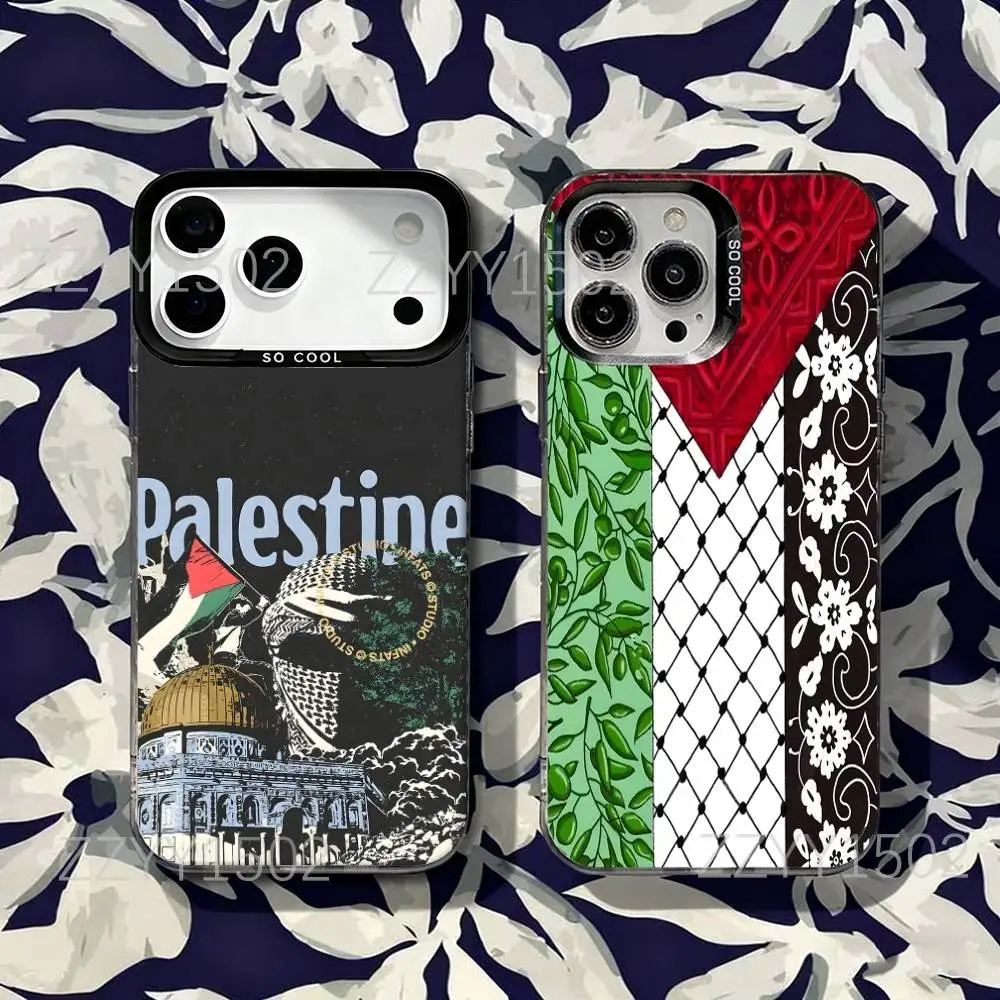 

EmbroidereS-GAZA-Palestin-es Phone Case For iPhone 17,16,15,14,13,12,X,8,Pro,Max,Plus,SE4,Air,Mini HD Black IMD Matte