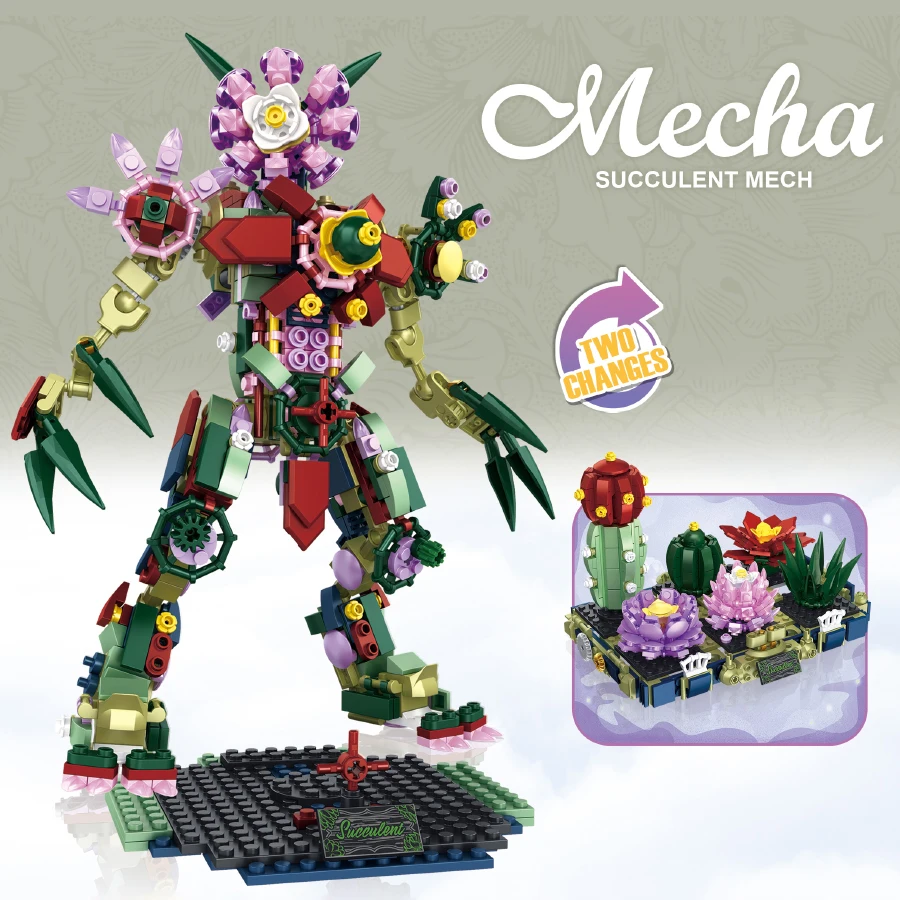 

Metamorphic Robotics Eternal Flower Series Two Changes Assembling Small Particle Building Block Desktop Decoration Model Toy Kid