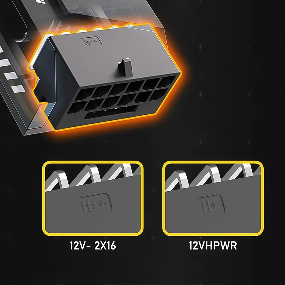 Conector de alimentação gpu 600w, 12 + 4 pinos, 16 pinos, 12vhpwr, pci-e 5.0, 16 pinos, adaptador de alimentação para rtx 3090ti 4070ti 4080 4090, placa gráfica gpu
