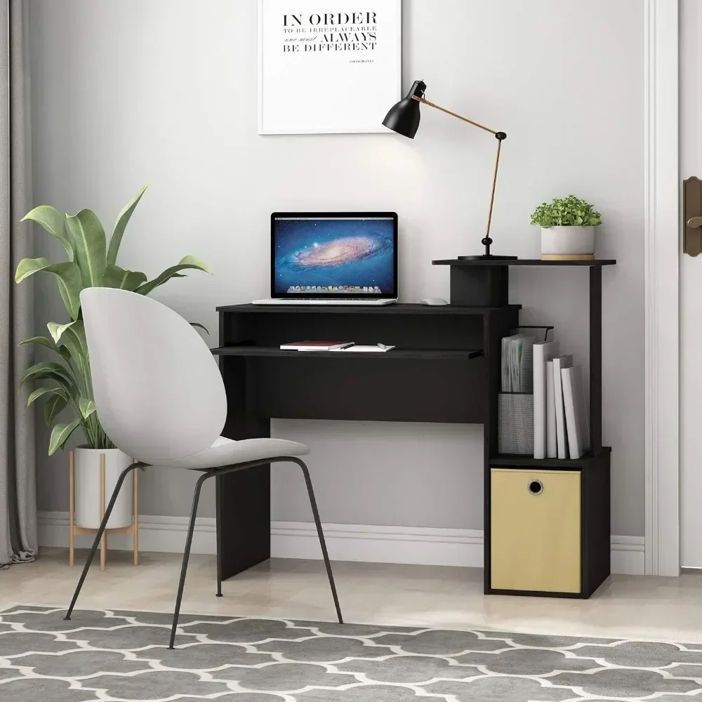 Multipurpose Home Office Computer Writing Desk, Black/Brown Computer Desk