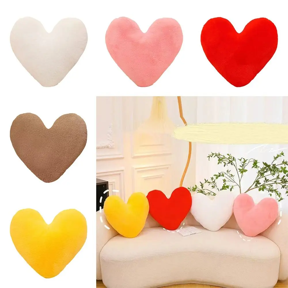 Creative Gift PP Cotton Heart Pillow 30cm Fluffy Soft Pillow Soft Heart Shape Stuffed Pillow Valentines Day