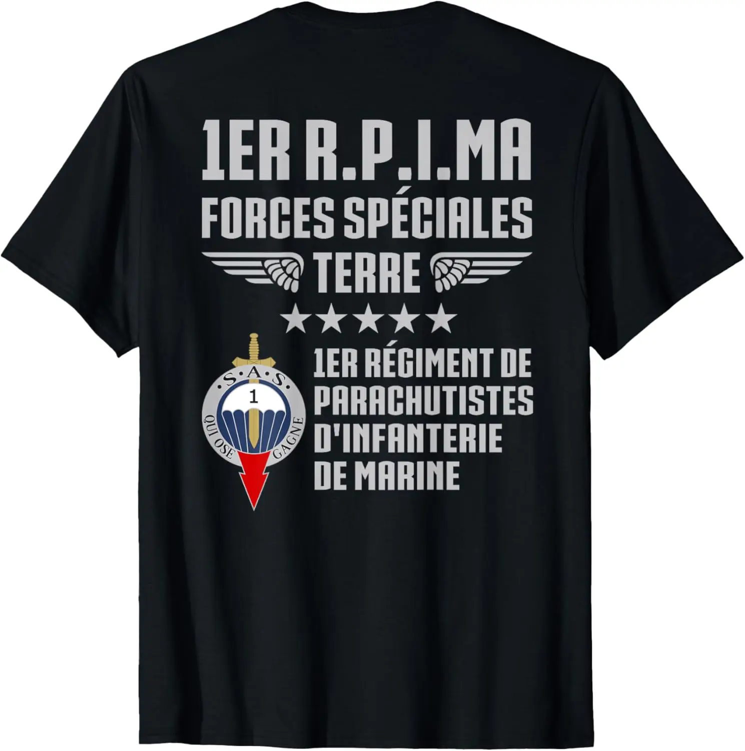 French Special Force RDIMa 1st Infantry Paratrooper Military T-Shirt Short Sleeve Casual 100% Cotton Men Shirt
