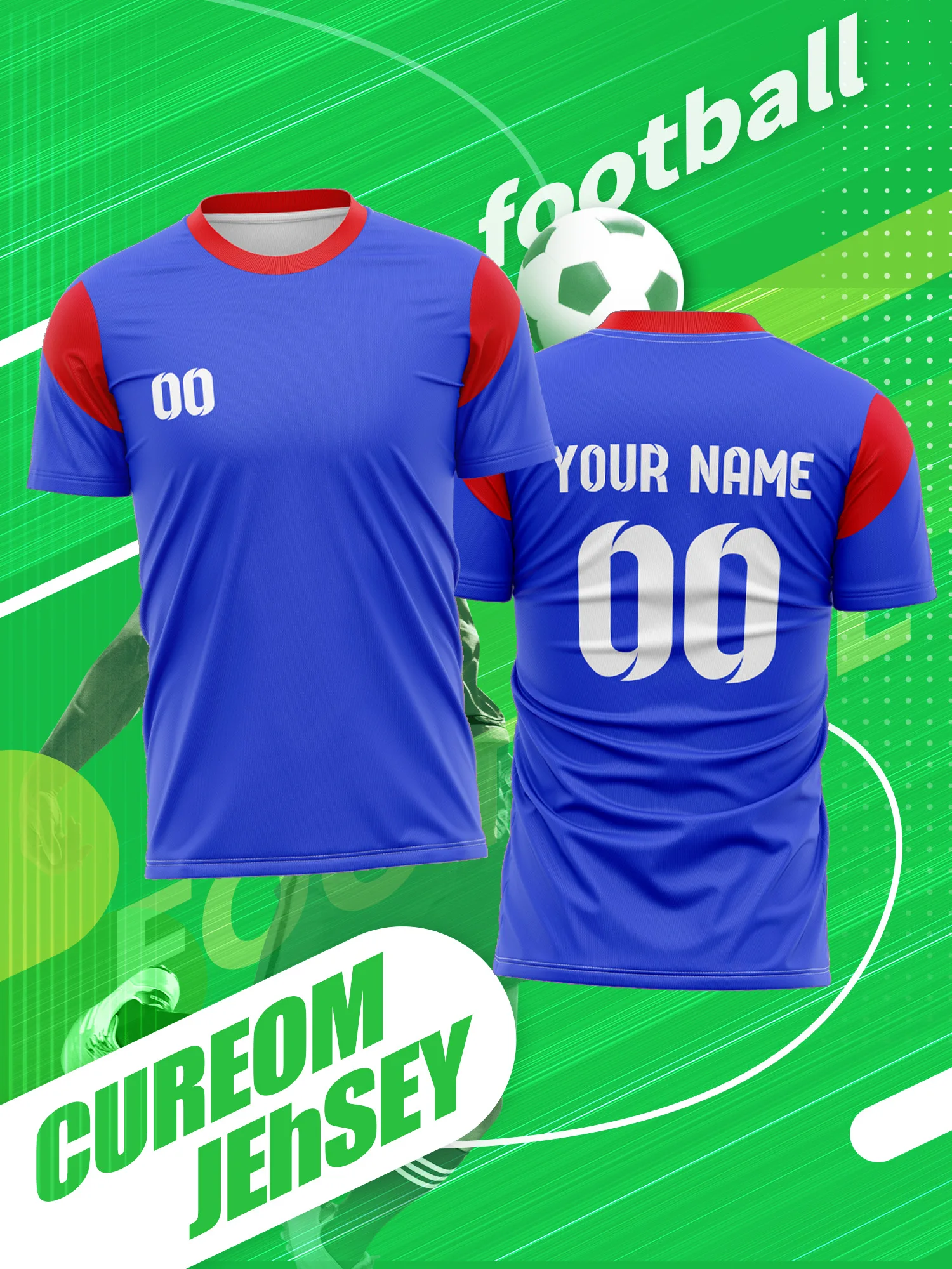Camisa de Futebol Personalizada com Nome e Número para Eventos Esportivos, Torneios e Jogos de Liga