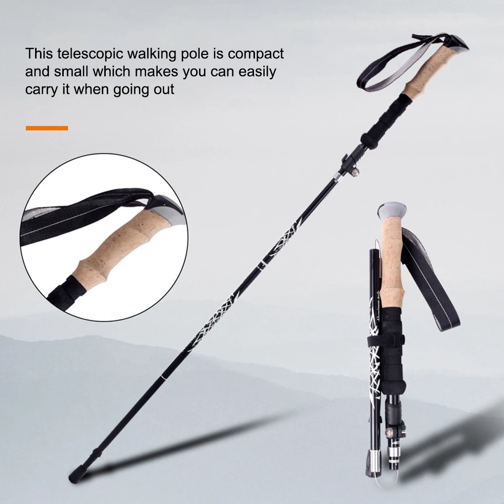 

Walking Poles Adjustable Cork Anti Shockproof Trekking Alpenstock Hiking Folding Portable Climbing Stick Outdoor Sport Equipment