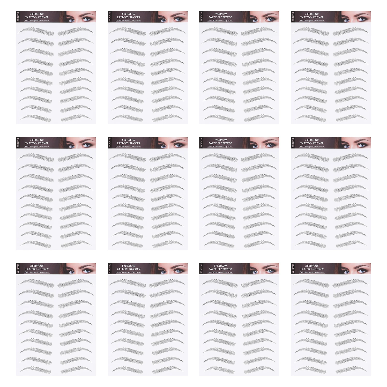 

Waterproof Eyebrow Black Disposable Shaping Stencils Temporary Transfer Eyebrow Transfer Stickers ArtificialEyebrowTool Makeup