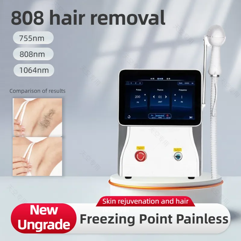 

3000W Diode Laser Hair Removal Device 755NM 808NM 3 Wavelengths Ice Platinum Cooling System Painless Permanent Hair Removal