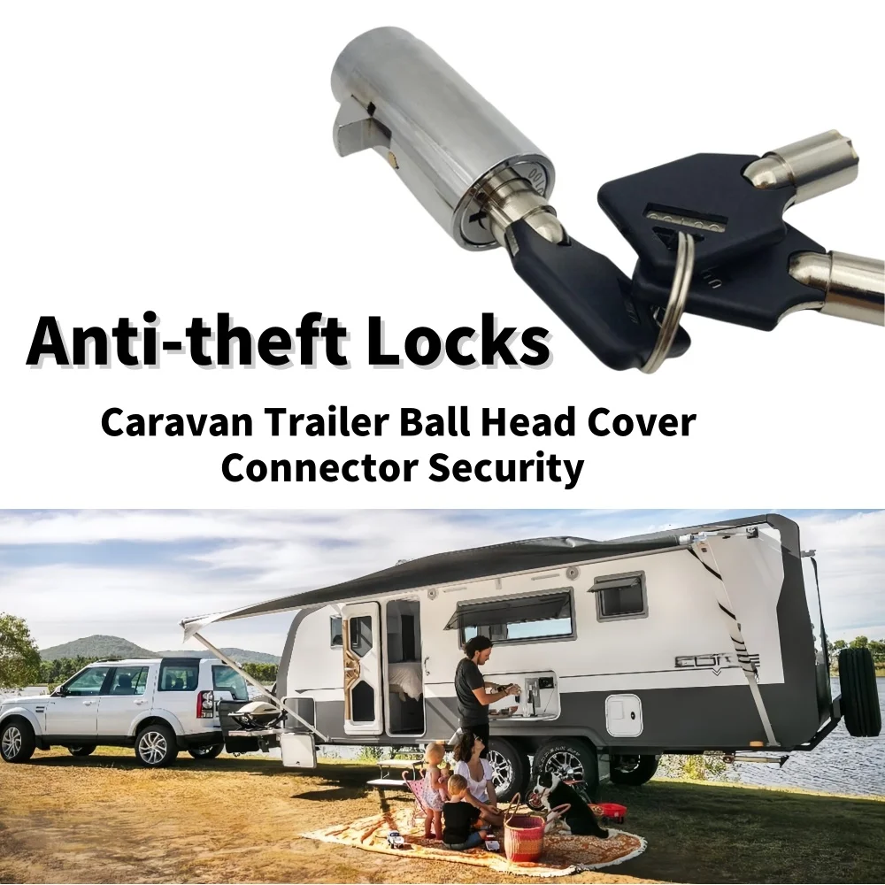 RV Anti-Theft Locks With 3 Keys Coupling Security Hitch Barrel Lock Anti-Snap For Caravan Trailer Ball Head Cover Connector