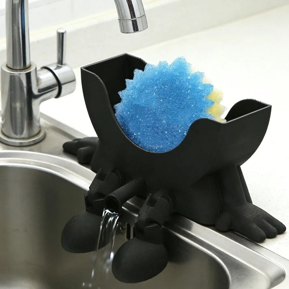 

Creative Funny 3 D Printed Sponge Holder Space Saving Colorful Sponge Rack Plastic Soap Draining Rack Kitchen Organizing