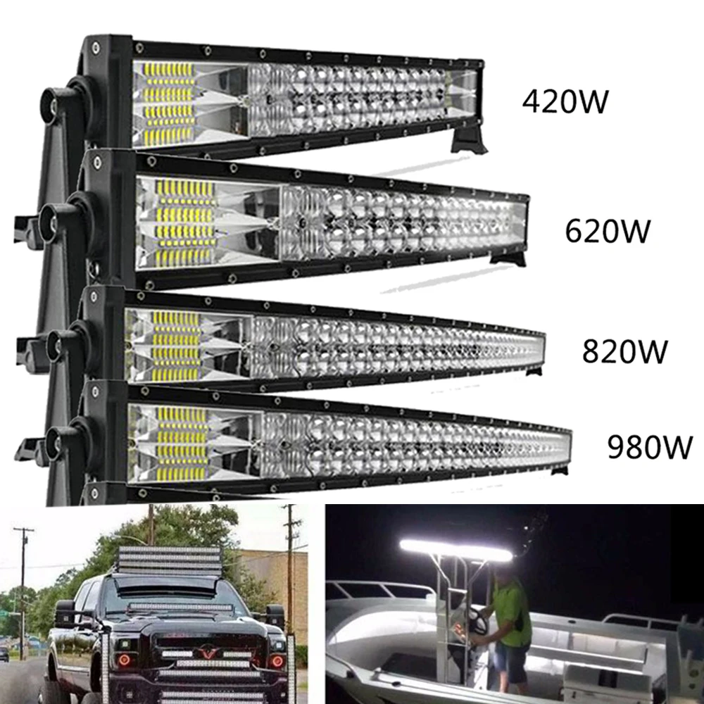 

52" 12V 24V Offroad Led Light Bar Spot Flood Combo Beam 110000LM Led Bar 2-Row Led Work Light Bar for offroad Car 4WD Truck SUV