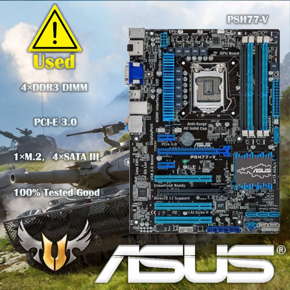 

for Asus P8H77-V Desktop Motherboard H77 LGA 1155 22nm i3 i5 i7 DDR3 32G SATA3 USB3.0 ATX On Sale