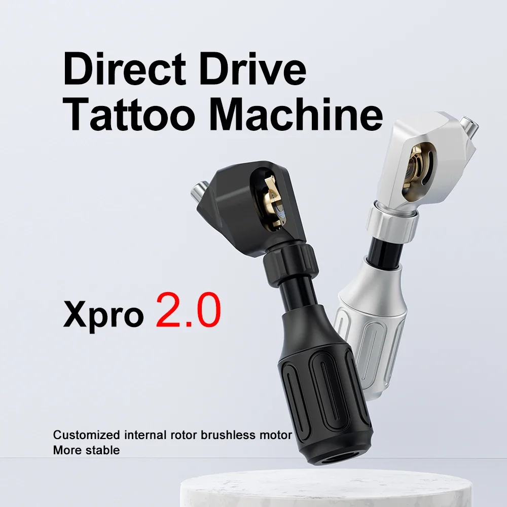 Mesin tato Stroke 4.0mm Motor tanpa sikat kinerja tinggi mesin terintegrasi Drive langsung pena tato antarmuka RCA Makeup