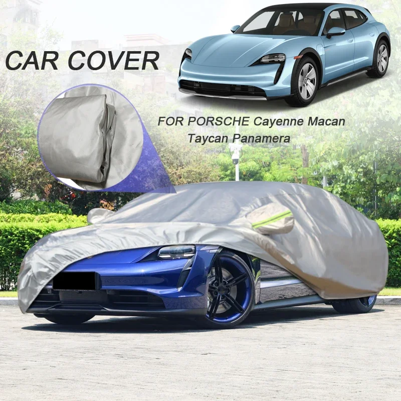 For BMW 1245Series I4 I5 Touring Hatchback Porsche Cayenne Coupe Macan Panamera Taycan Sedan 210T Polyester Waterproof Car Cover