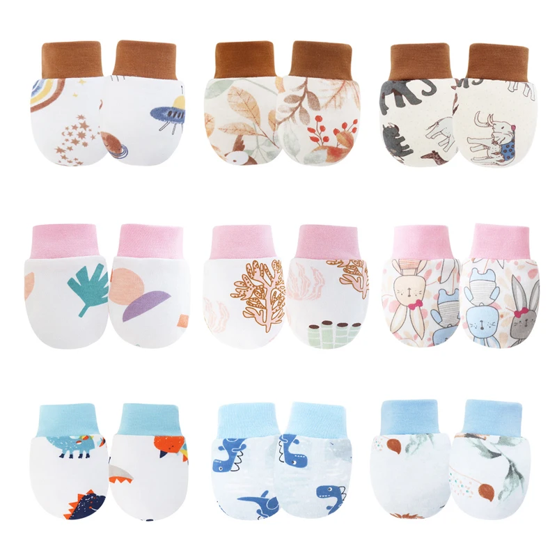 6 Paar Neugeborenen-Handschuhe, kratzfest, Baby-Handschuhe für Mädchen und Jungen, Baumwolle, Cartoon, Neugeborene, Geschenk, Babypflege, Säuglingszubehör