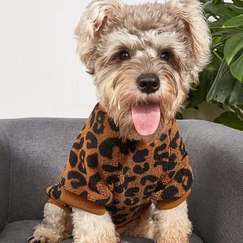 Jersey para cachorros, ropa para perros, chaleco con estampado de leopardo para mascotas, ropa de invierno para perros pequeños y medianos, abrigo para cachorros, gatos, Chihuahua, Yorkie, Pug