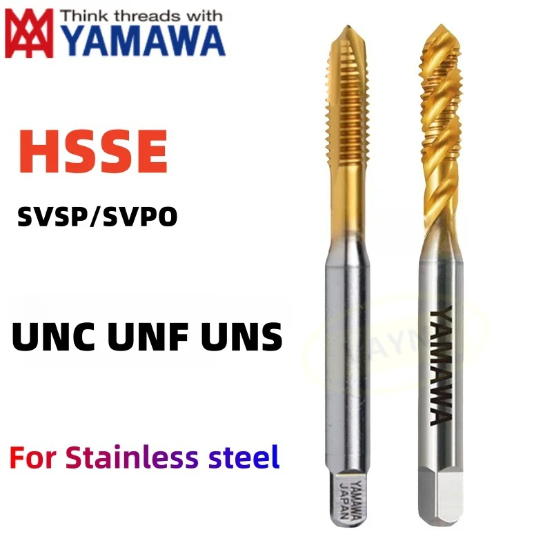 YAMAWA HSSE TIN Gecoate Spiraal Gecanneleerde Tap UNC UNF UNS 0-90 6-32 8-32 10-32 3/16 1/4 5/16 1/2 3/4 5/8 3/4 Schroefdraad Kranen 1 stks