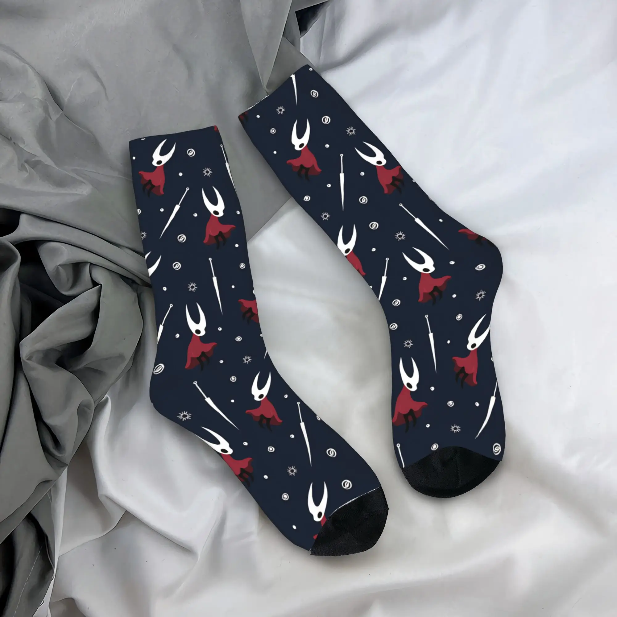 Hollow knigth Socks Anti Bacterial Stockings Men Soft Running Sports Socks Autumn Retro Pattern Socks
