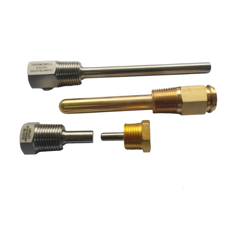 Customized Brass CNC Machined Thermowell Screw Tube for Temperature Housing OEM Medical Industrial Stepped Drilling