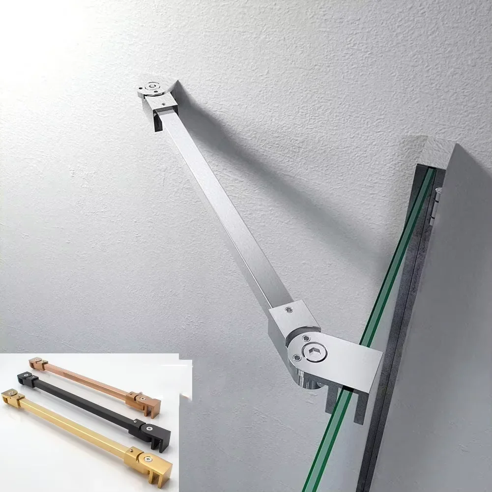 8-10mm Glass Door Swaying Prevention Adjustable Joint Glass Clamp Wall to Glass Shower Enclosure Fixing Bar Bracket