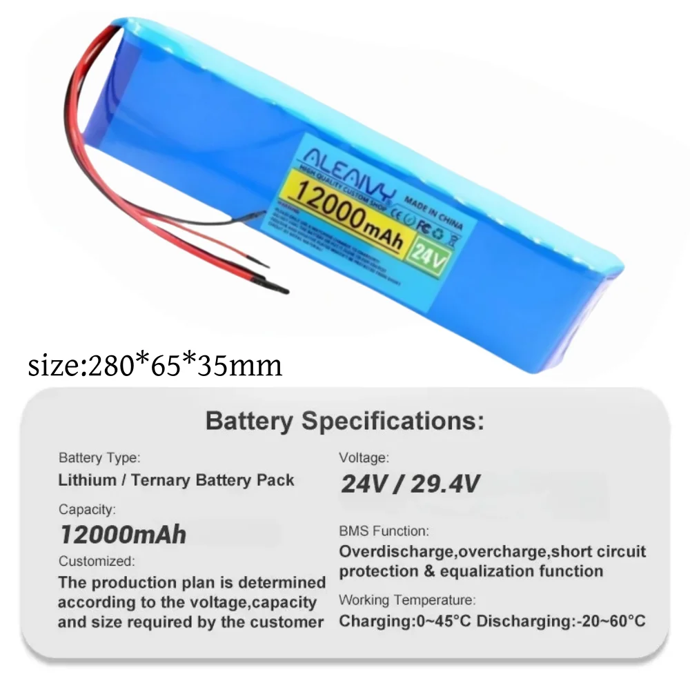 

24v 12Ah 7s4p 18650 lithium-ion rechargeable battery 29.4v 12000mah battery pack suitable for motorcycles DIY electronic tools.