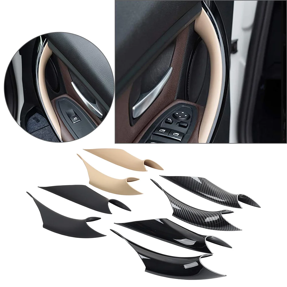 2pcs Auto Interior Inner Door Pull Handle Cover For BMW 3 4 Series F30/F31/F34/F80 M3 2012-2018 F32/F33/F36/F82/F83 M4 2014-2017