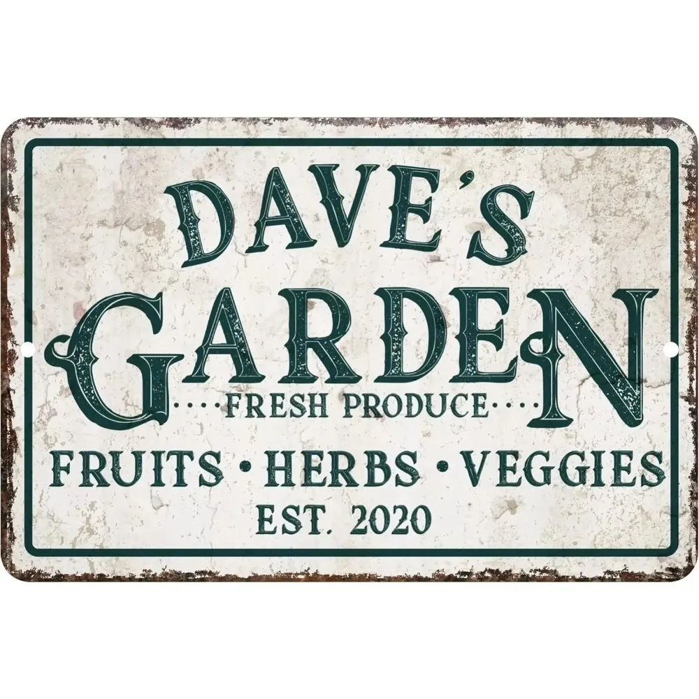 CIFbuy Custom Fruit Veg Herb Garden Metal Plaque Personalized Distressed Retro Waterproof Farmhouse Wall Decor Gift