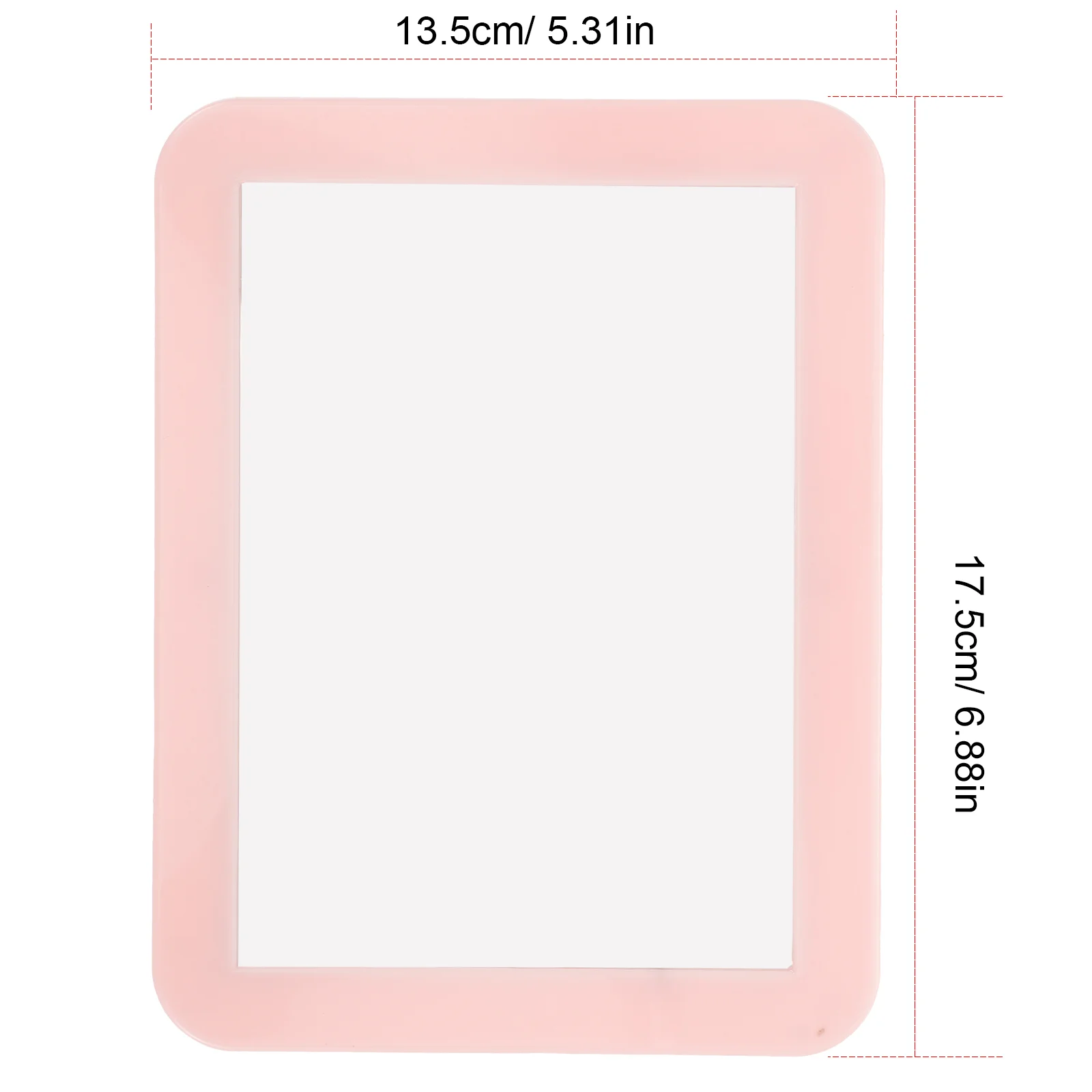 플라스틱 마그네틱 메이크업 거울, 직사각형 다목적, 다리미 캐비닛 (핑크) 에 부착 가능, 소녀 화장대용