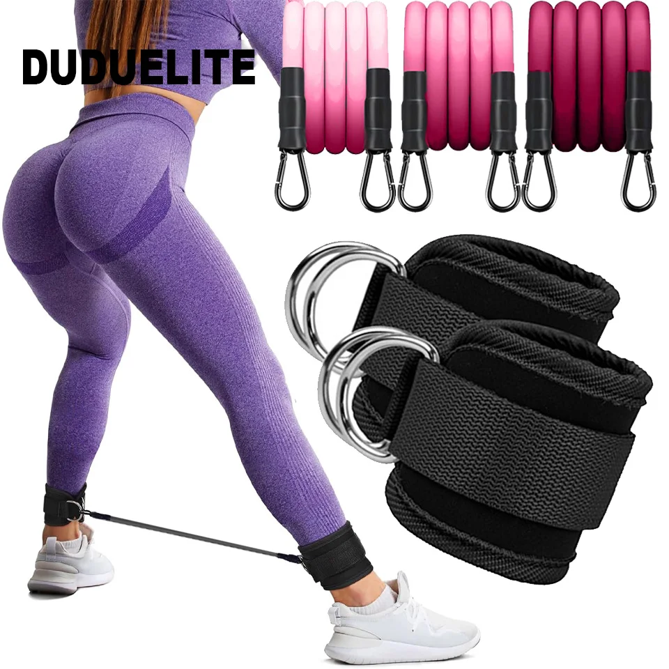 Sport Ankle Straps Resistance Bands D-Ring Adjustable Ankle Straps Strength Support Ankle Protector Gym Abs Glutes Legs Workout