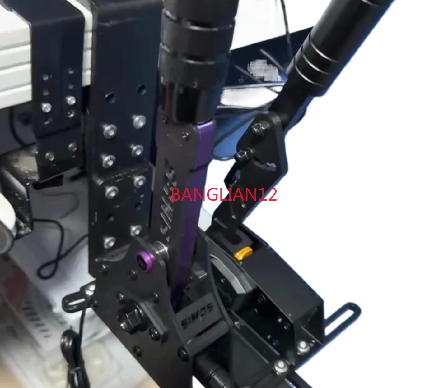 Emulator bracket, hand gear handbrake desktop fixture