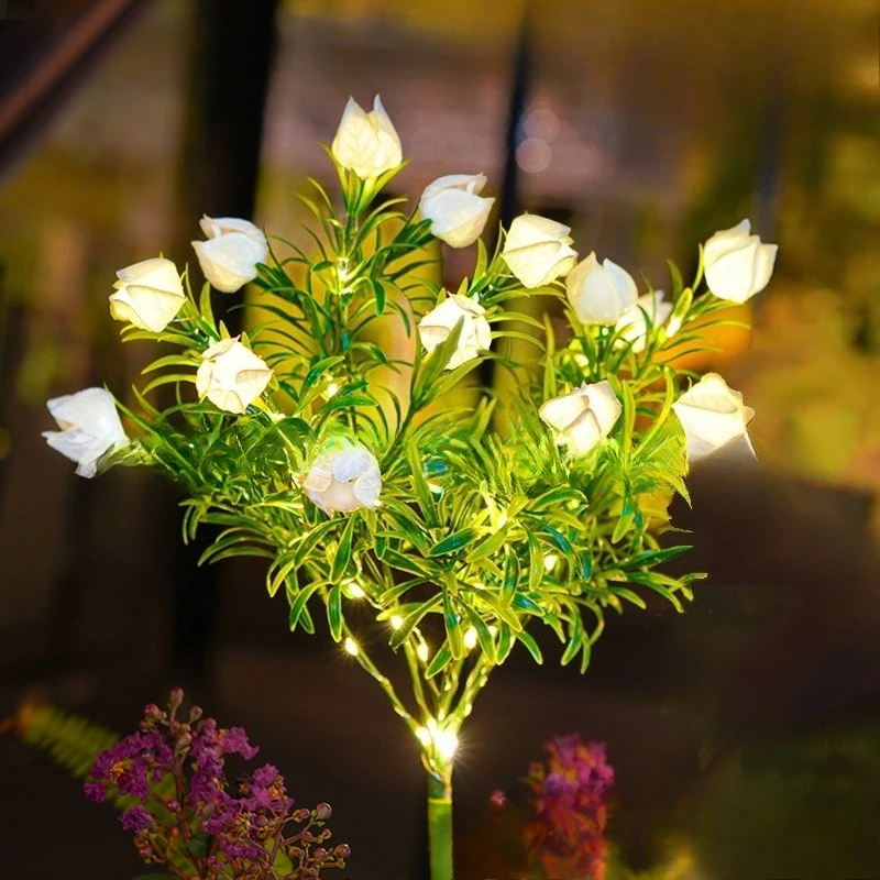 Lampada da giardino a LED con simulazione solare, lampada da atmosfera, lampada da giardino per esterni, balcone, decorazione, lampada da prato inserita a terra