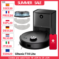 Ultenic T10 Lite Robot Vacuum Cleaner with LiDAR Navigation, 4500Pa Suction, Self-empty, Matrix Clean, 2L Dustbin, APP Control