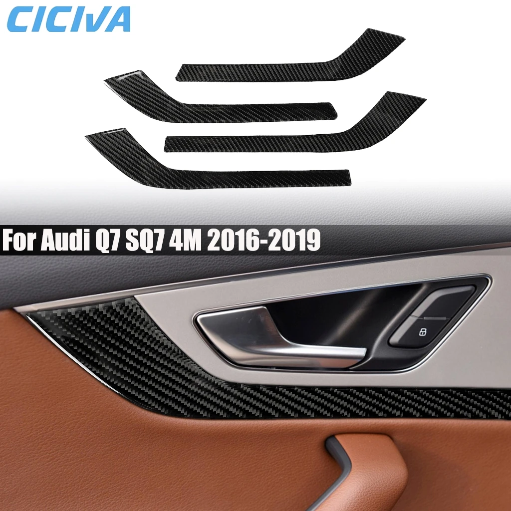 

Carbon Fiber Car Accessories Door Panel Decorative Interior Cover Modified Trim Sticker For Audi Q7 SQ7 4M 2016-2019