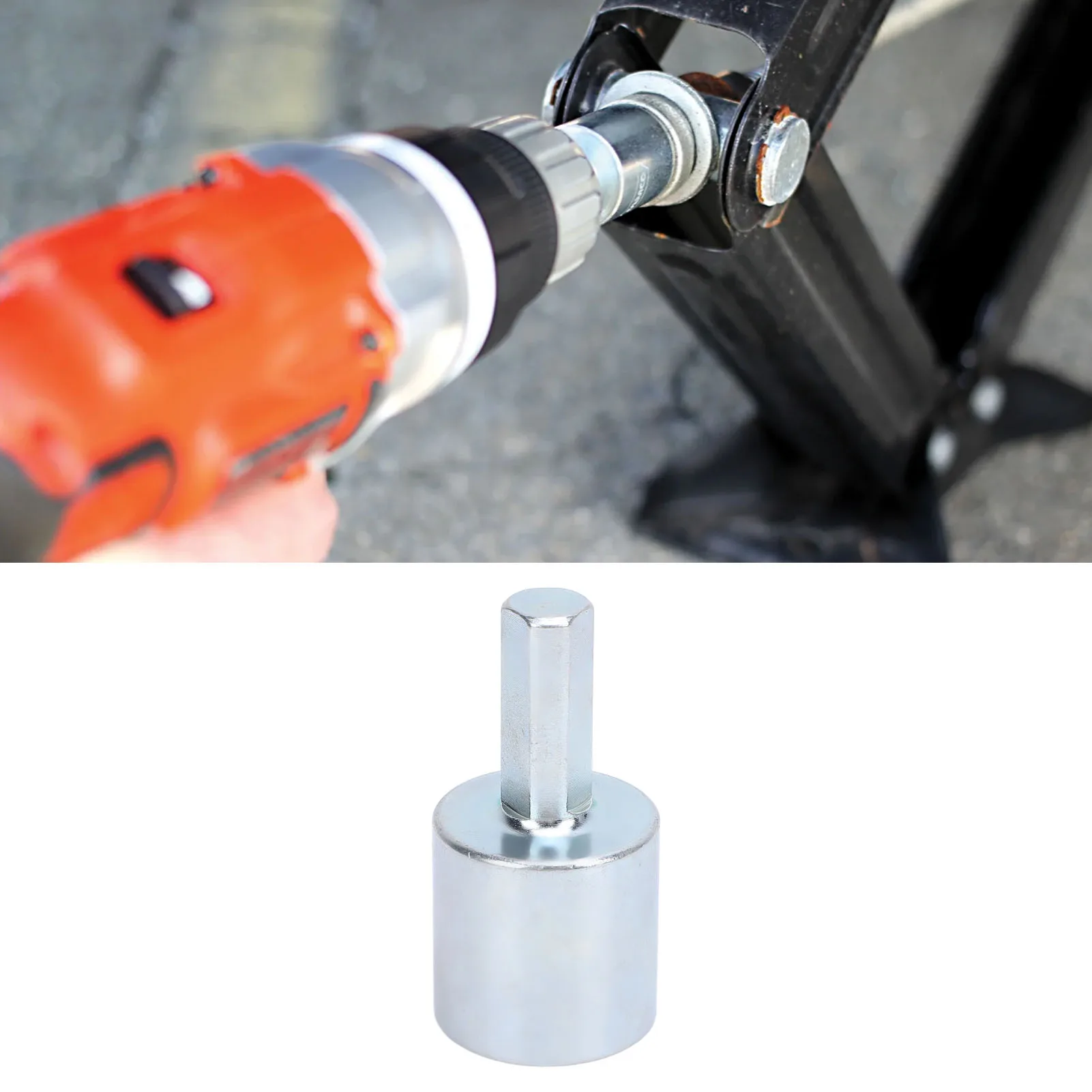 RV Leveling Scissor Jack Socket Drill Adapter Optimal Performance Iron for 3/4in Hex Drive Jacks Iron RV Jack Drill Attachment