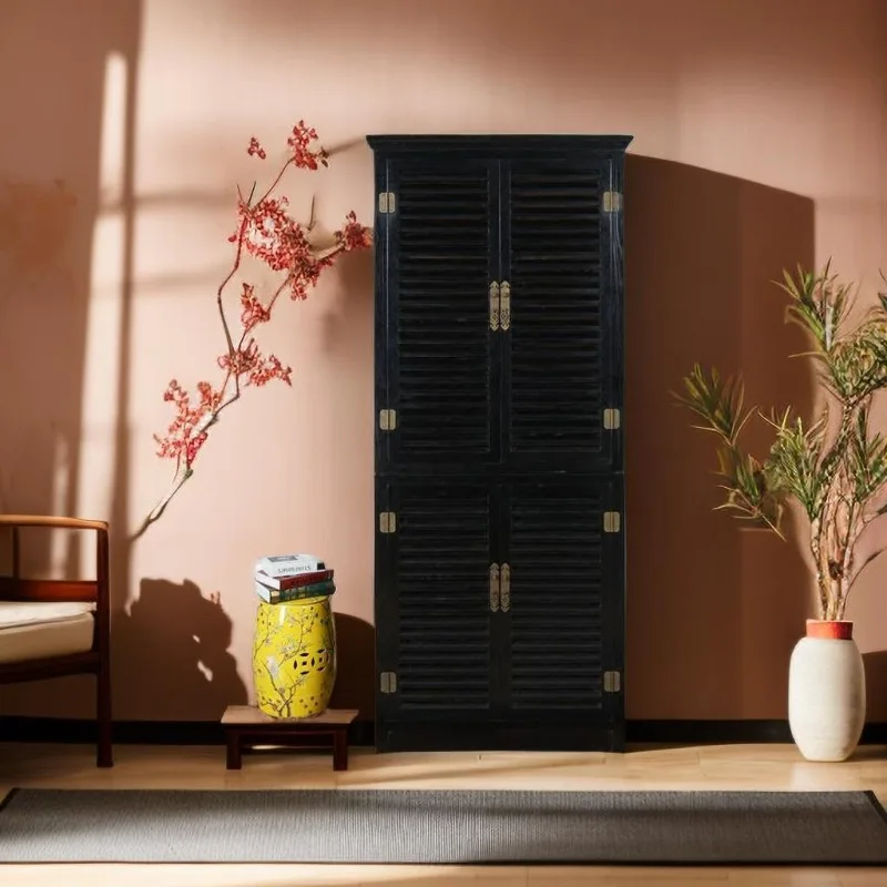 Chinese antique and retro wardrobe, bedroom solid wood home wardrobe, storage storage cabinet, overall decorative partition