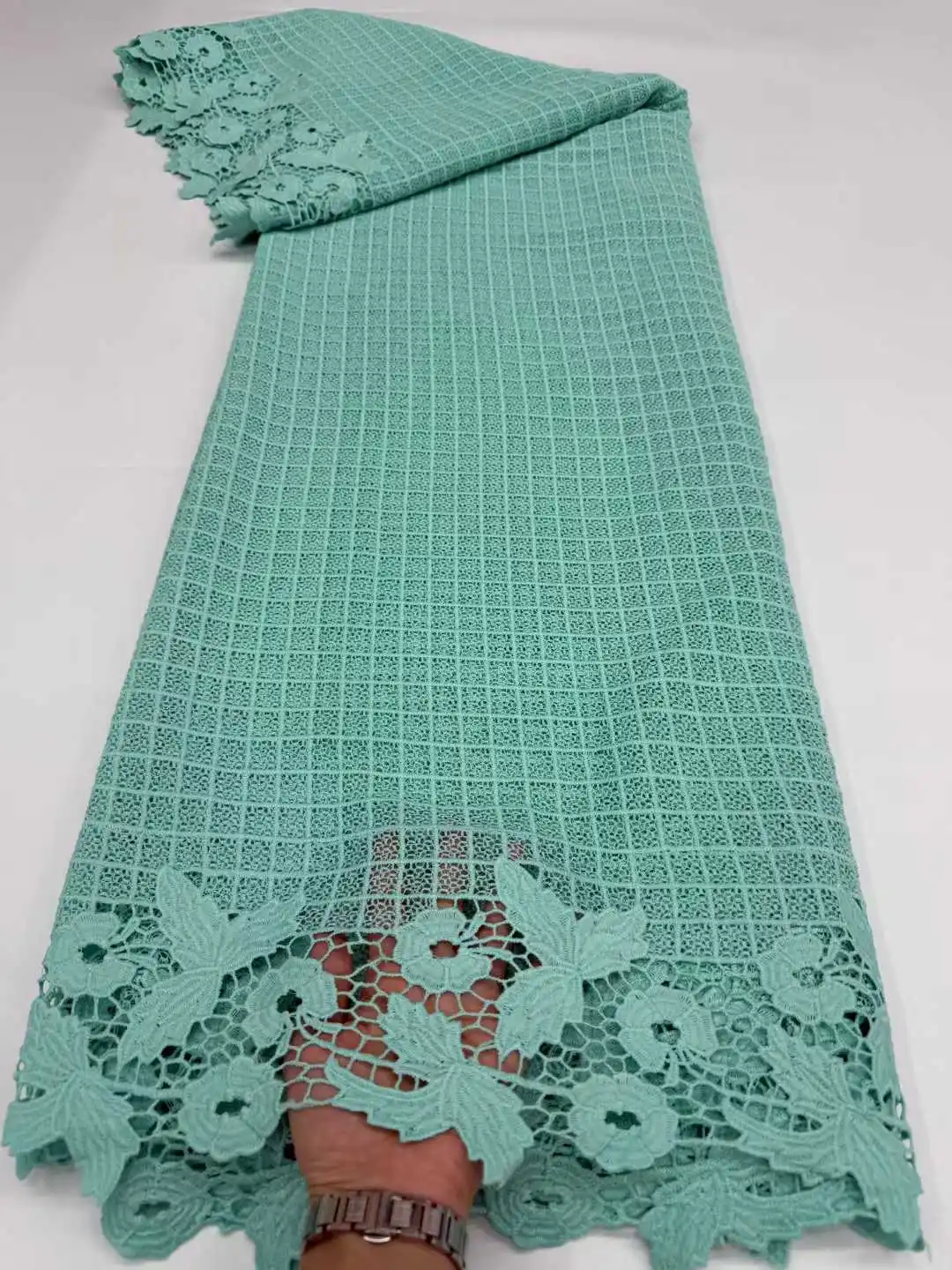 럭셔리 아프리카 기퓌르 코드 레이스 원단 2025 나이지리아 프랑스 수용성 레이스 원단 5야드 웨딩 드레스 재봉용