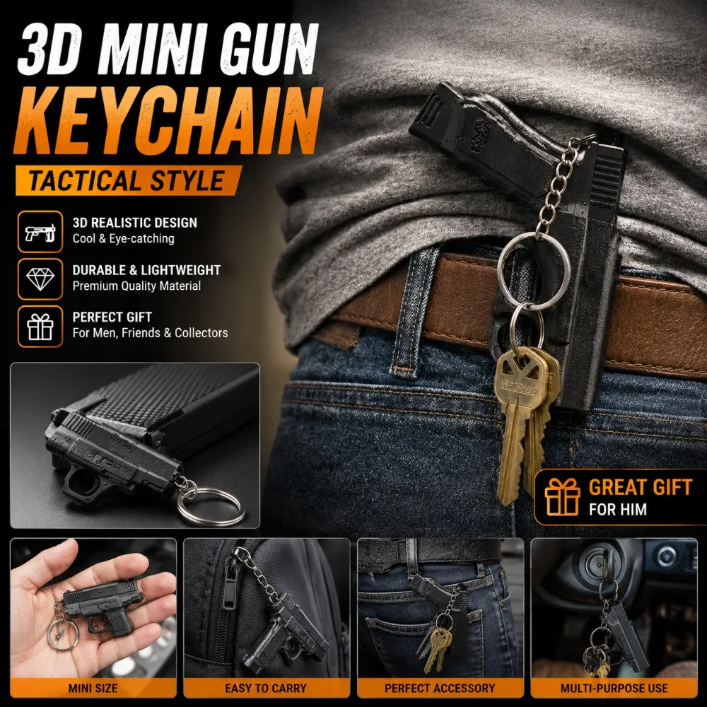 1Set, Tactical Style Men's Everyday Additions, Creative Pistol Quick-Draw Keychain, Fun Tactical Keychain