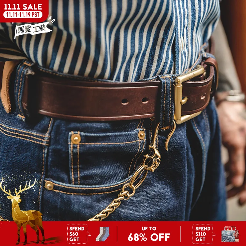 maden-男性用の本革ベルト男性用の高級ストラップクラシックなコーヒーベルトピンバックル高品質新しいファッション