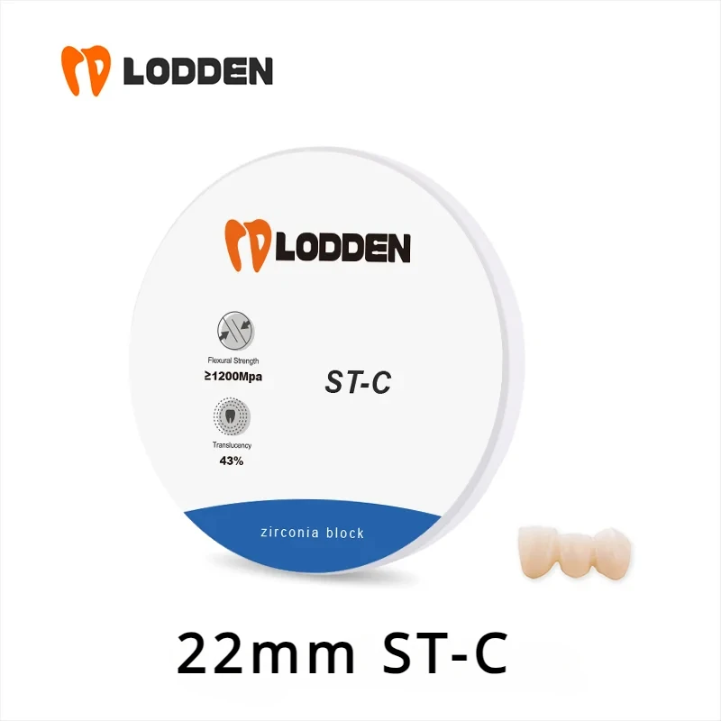 22Mm ST-C Tandheelkundige Lab Zirkonia Blok Transparency43% Sterkte 1200 Blok Vita 16 Kleuren Tandheelkundige Cad Cam Tandheelkundige Materialen