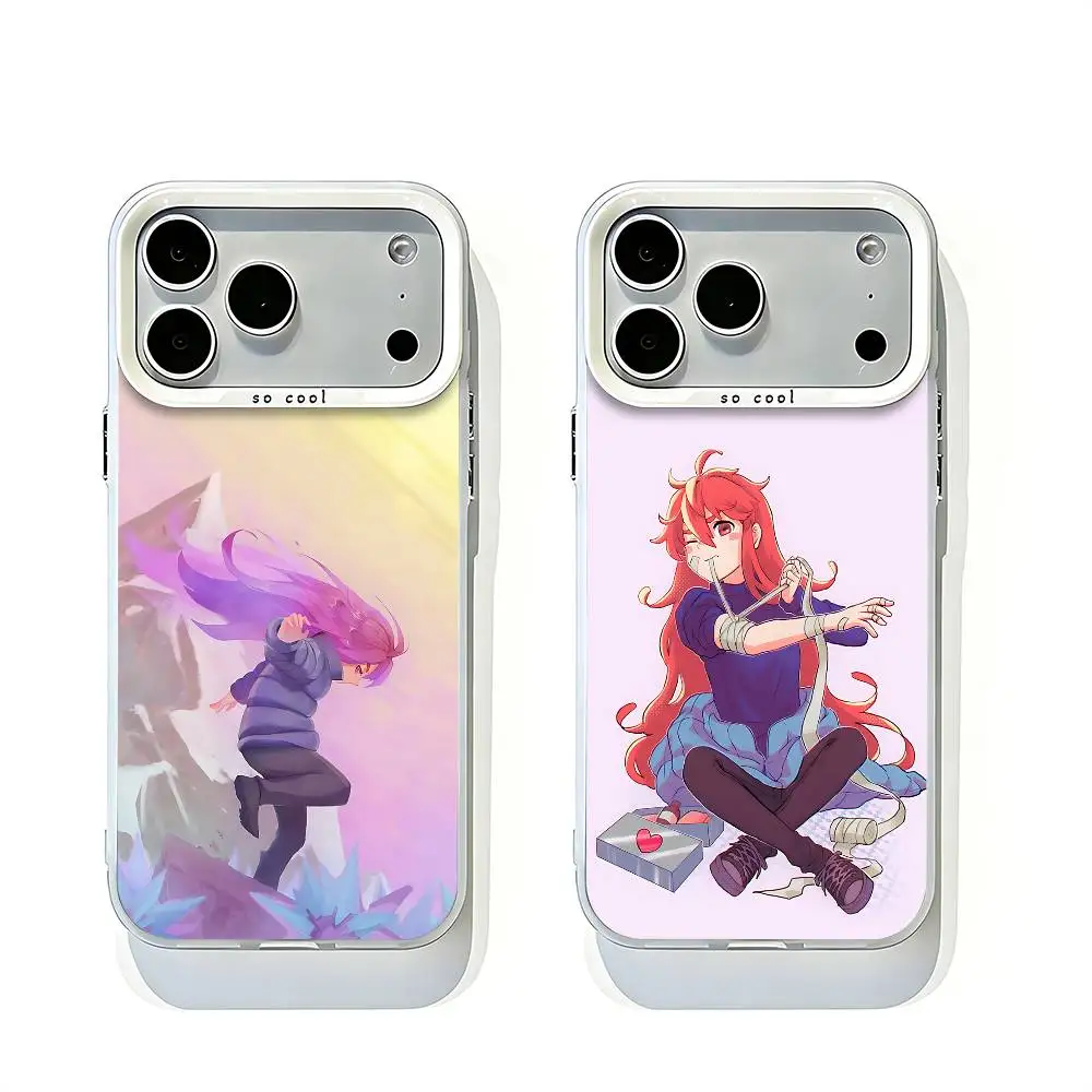 

Badeline C-Celeste White Matte Large Lens Frame Cover For iPhone 12 11 14 13 17 16 15 Pro Max Mini Plus E