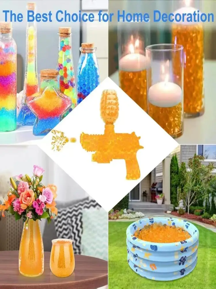 10000pcs Home Decor Water Beads Colorful Pearl Gel Ball Polymer Hydrogel Potted Crystal Shaped Mud Soil Grow Magic Jelly Wedding