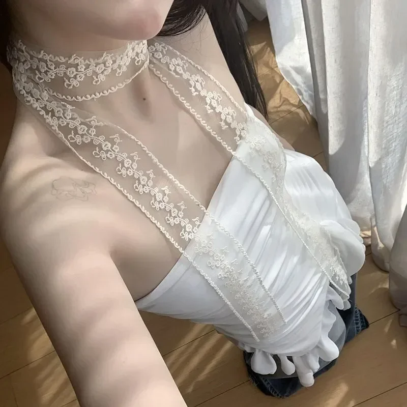 

150/200cm Long Women Lace Narrow Scarf Elegant Lace Floral Ribbon Silk Scarves Office Lady Belt Wrist Headbands Foulard Femme