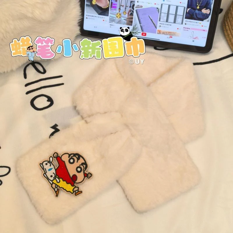 

Crayon Shin Chan Kawaii Anime New Warm Scarf Cartoon Cute Scarf Student Winter Versatile Thick Couple Warm Scarf Toys for Kids