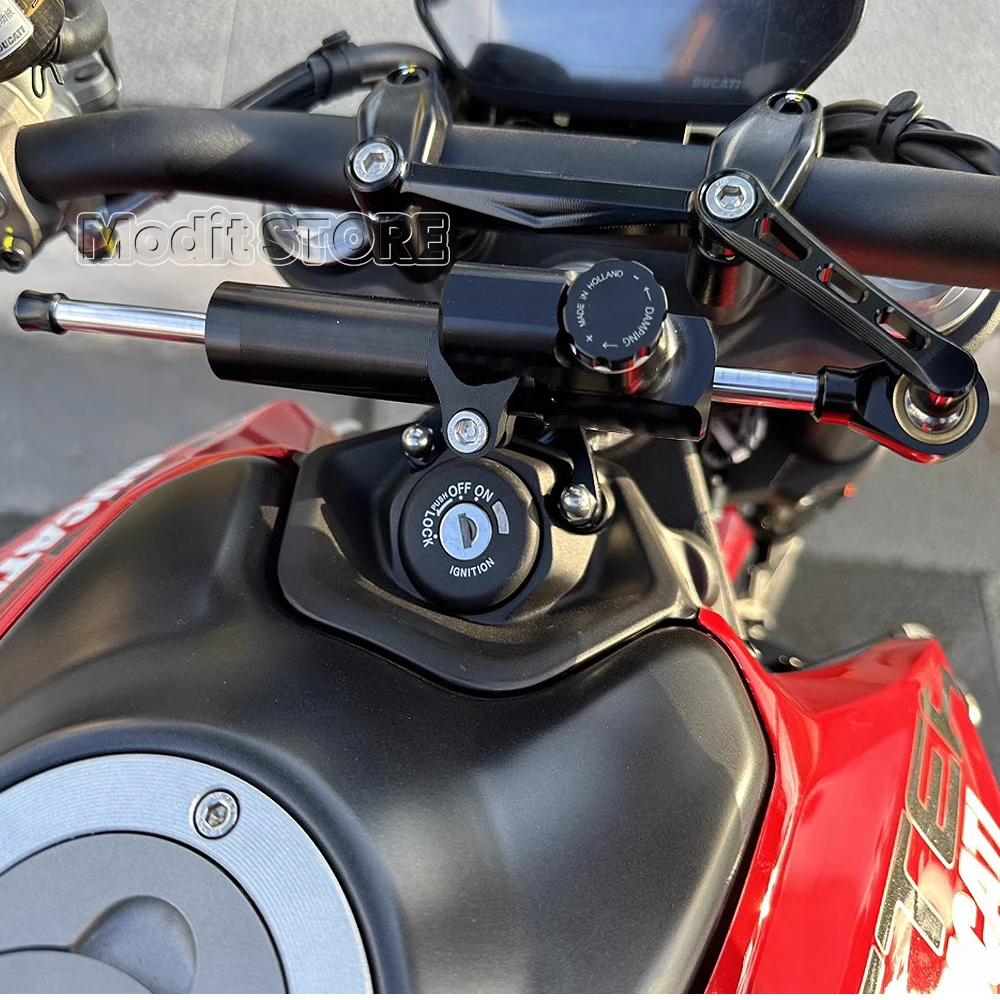 Nieuwe Motorfiets Stuurstabilisator Demper En Beugel Set Mount Ondersteuning Voor Ducati Monster 950 Monster937 2021 2022 2023