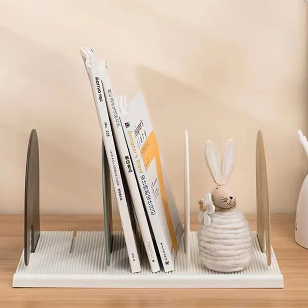 Convenient Non-Skid Adjustable Bookends Detachable Stable Base Simple Book Holder Sturdy Reusable Documents Stand Office