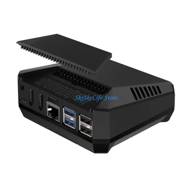 حافظة E65E Argon NVME لـ RPi 5 حافظة معدنية من الألومنيوم مع مبدد حراري لمروحة التبريد