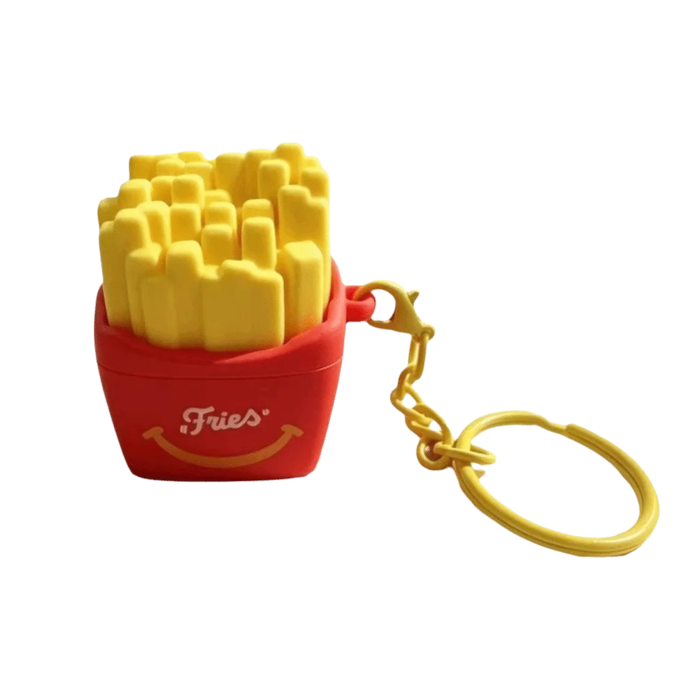 Novelty Relaxation Fidget Keychain Plastic Cute Simulation Food Keyring Mini Creative Press Bag Pendant Adults