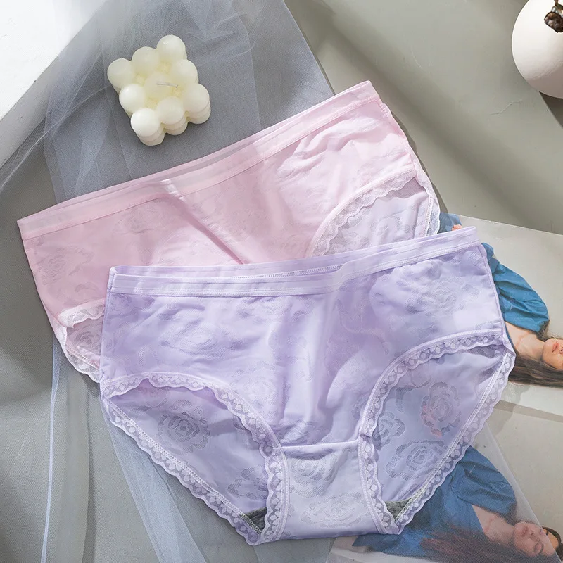 منتصف الارتفاع المرأة سراويل محدد شكل الجسم الملابس الداخلية تنفس الدانتيل السروال حجم كبير M-XL اللباس الداخلي التخسيس الإناث ملخصات #2