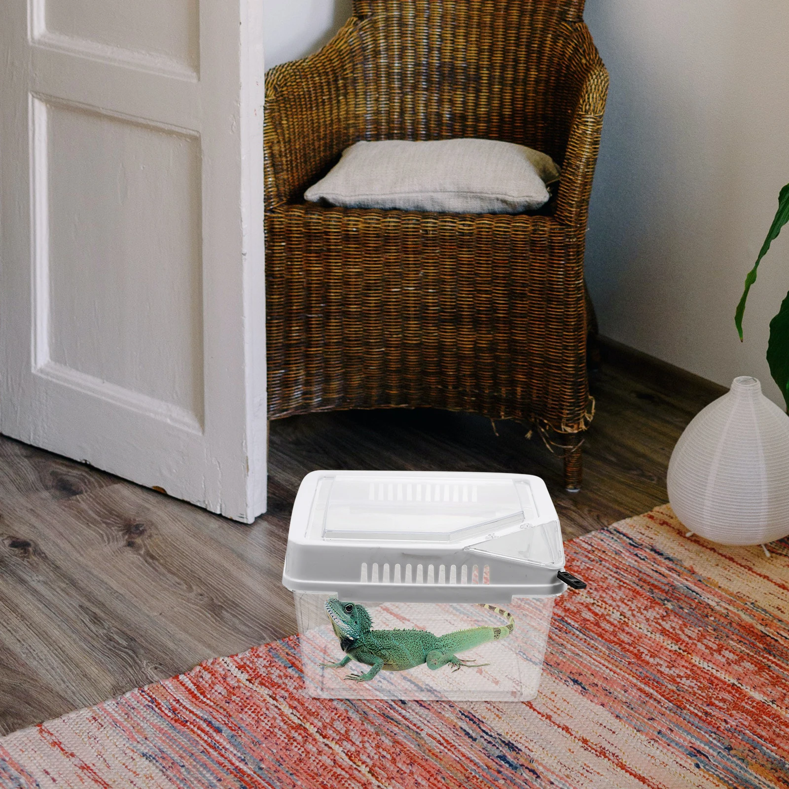 

Clear Reptile Case Lightweight Ventilated Transparent Container For Spider Lizard Turtle Frog Corn Snake Feeding Breeding Box