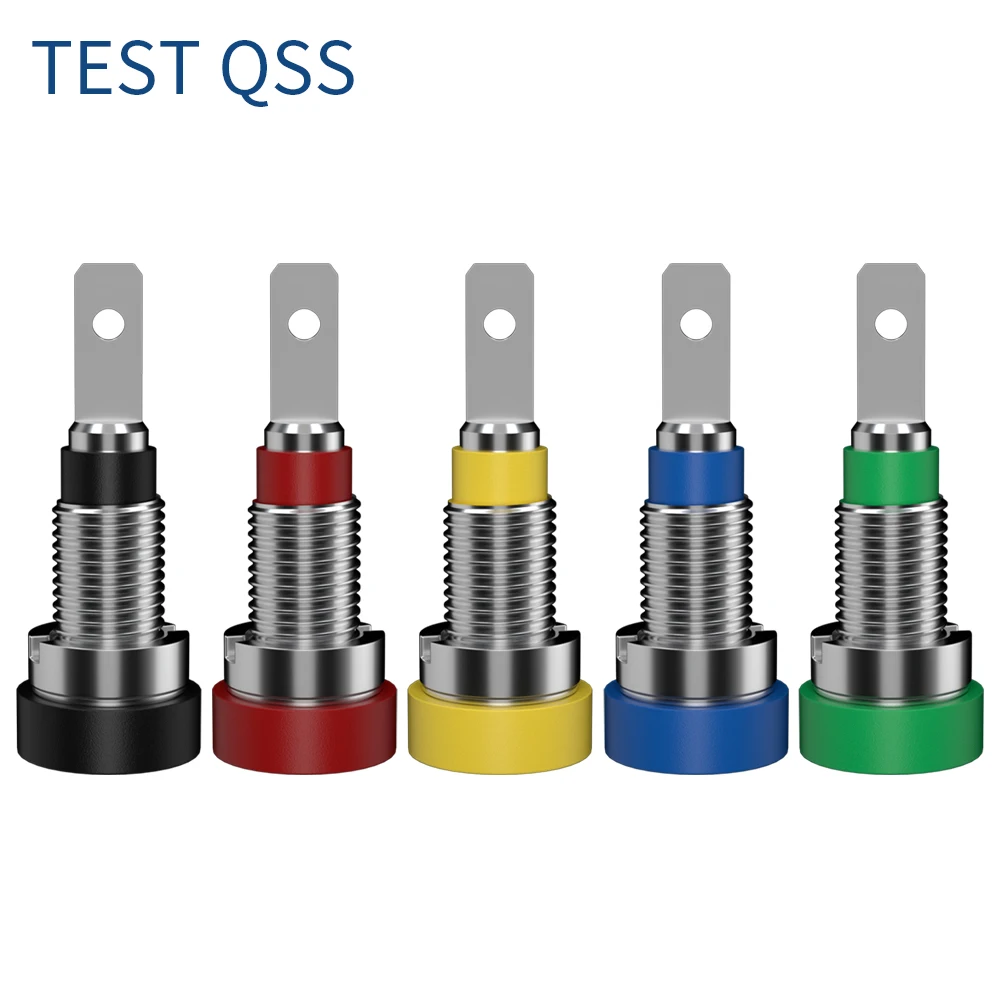 QSS 10PCS 2MM Banana Socket Binding Post Nut Banana Plug Jack Electrical Connector Terminal Test Hole DIY Parts Q.40004